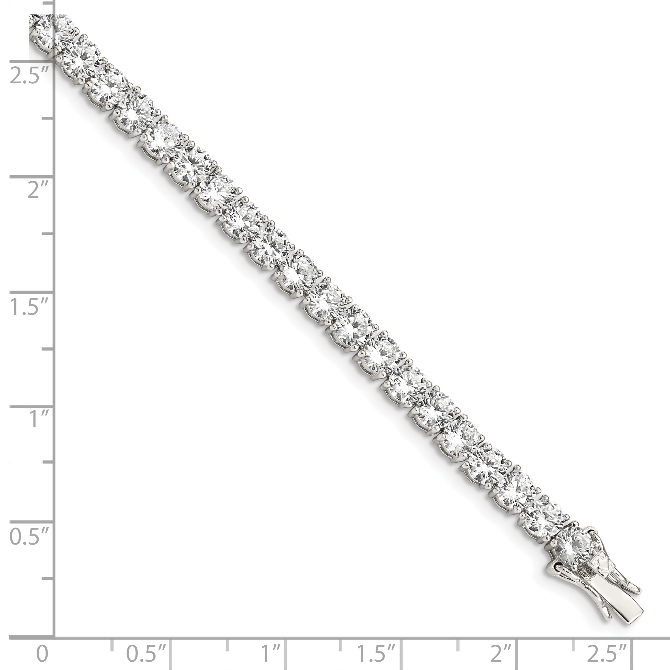 Sterling Silver Rhodium-plated CZ Tennis Bracelet