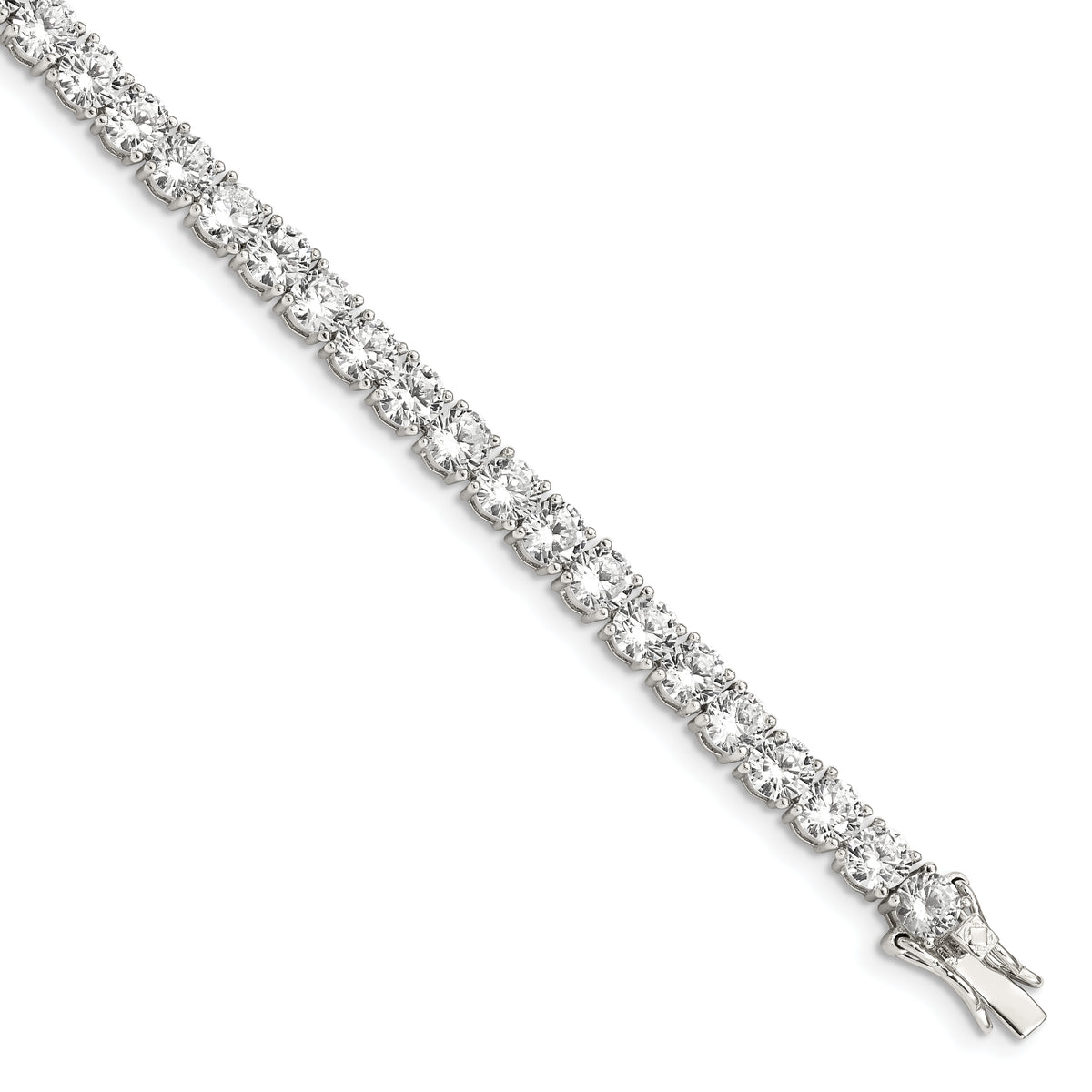 Sterling Silver Rhodium-plated CZ Tennis Bracelet