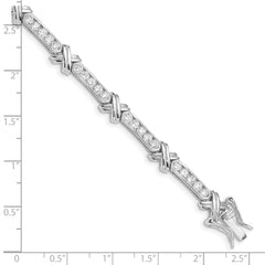 Sterling Silver Rhodium-plated CZ  -X- Bracelet