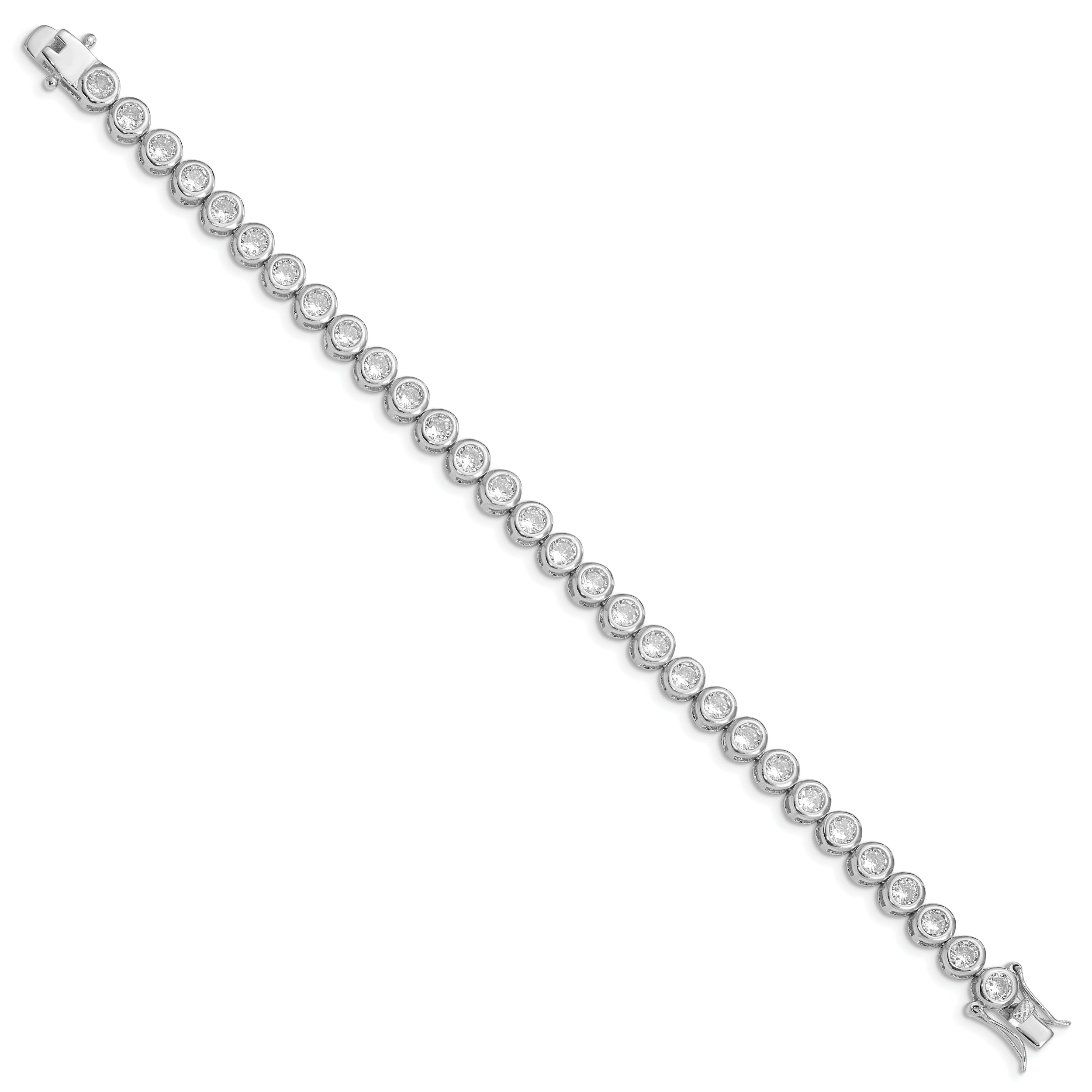 Sterling Silver Rhodium-plated CZ Tennis Bracelet