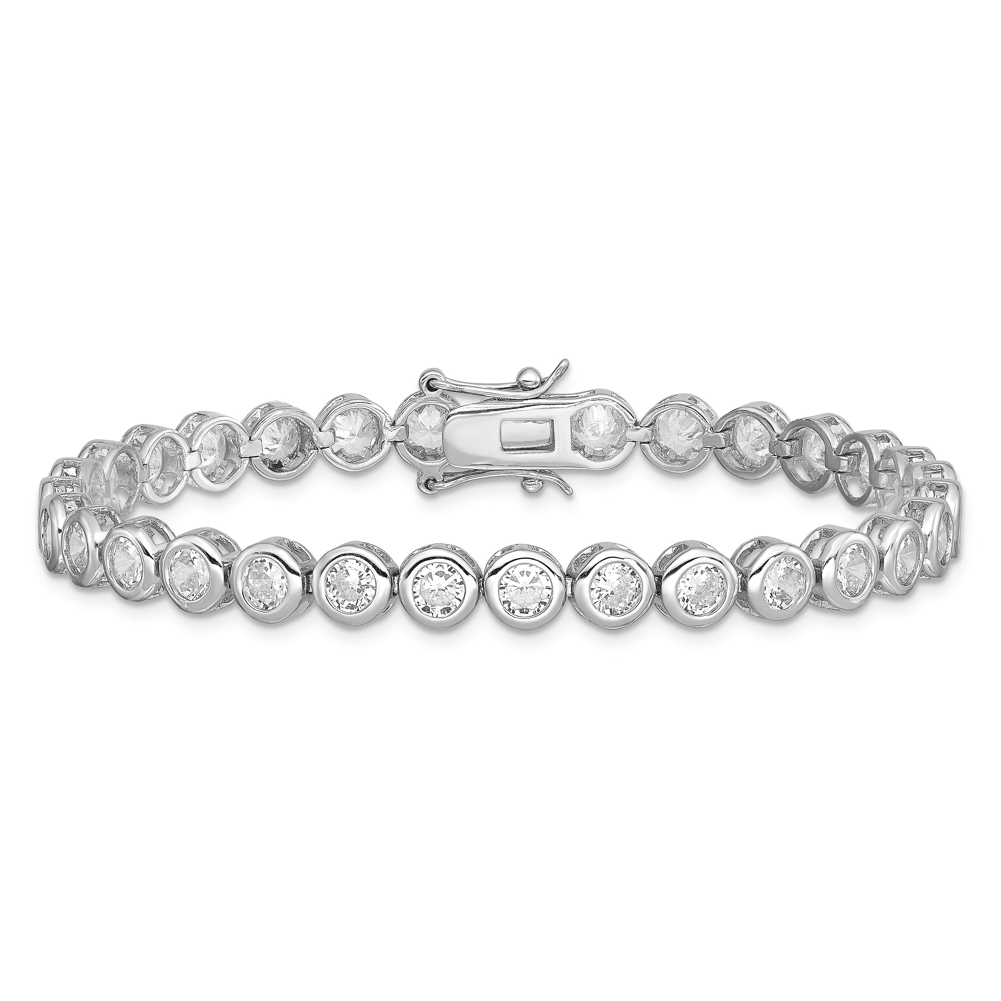 Sterling Silver Rhodium-plated CZ Tennis Bracelet