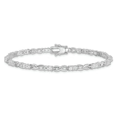 Sterling Silver Rhodium-plated CZ Infinity Bracelet