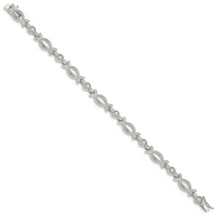 Sterling Silver Rhodium-plated CZ Bracelet