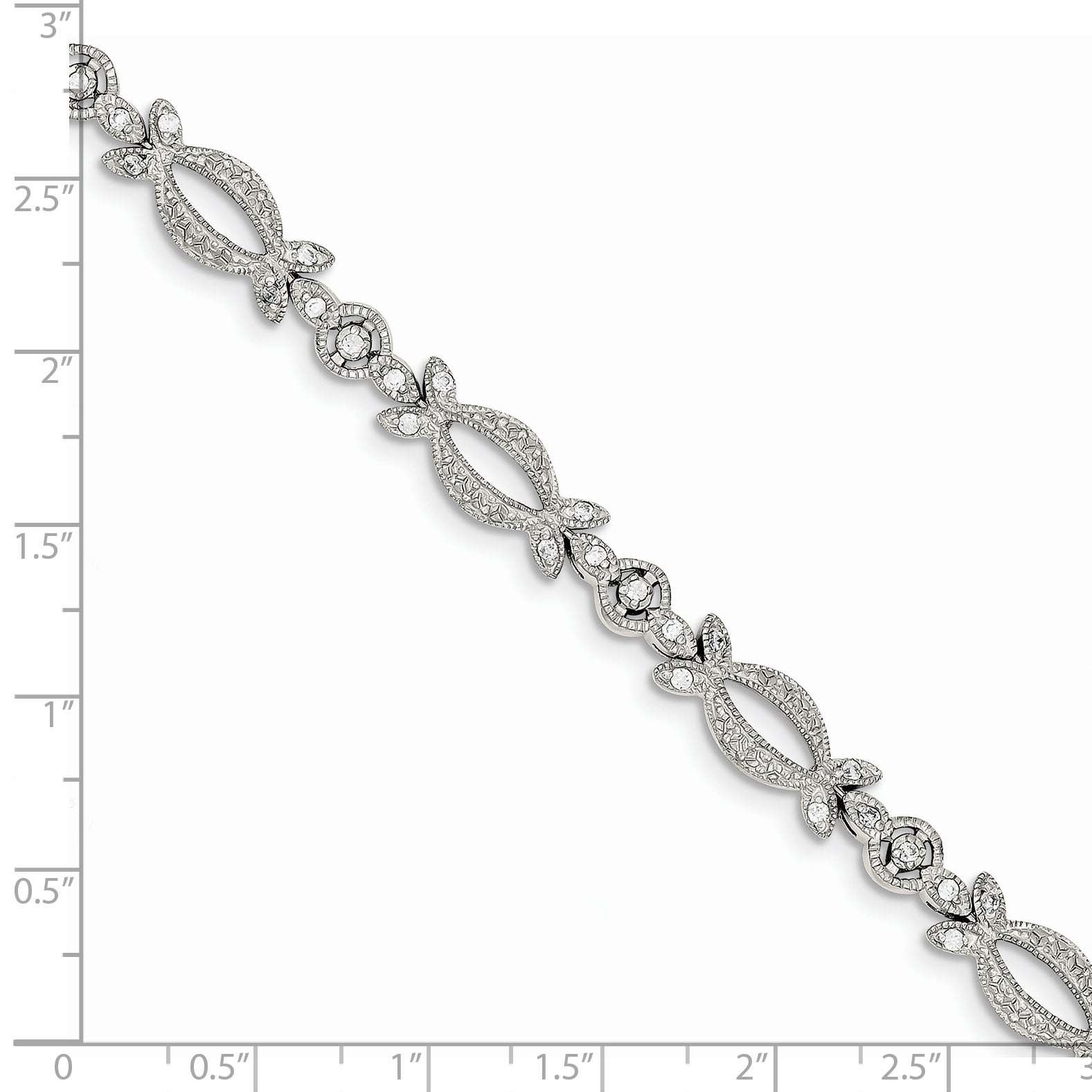 Sterling Silver Rhodium-plated CZ Bracelet