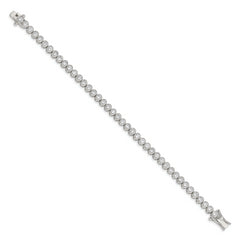 Sterling Silver Rhodium-plated CZ 7 inch Tennis Bracelet