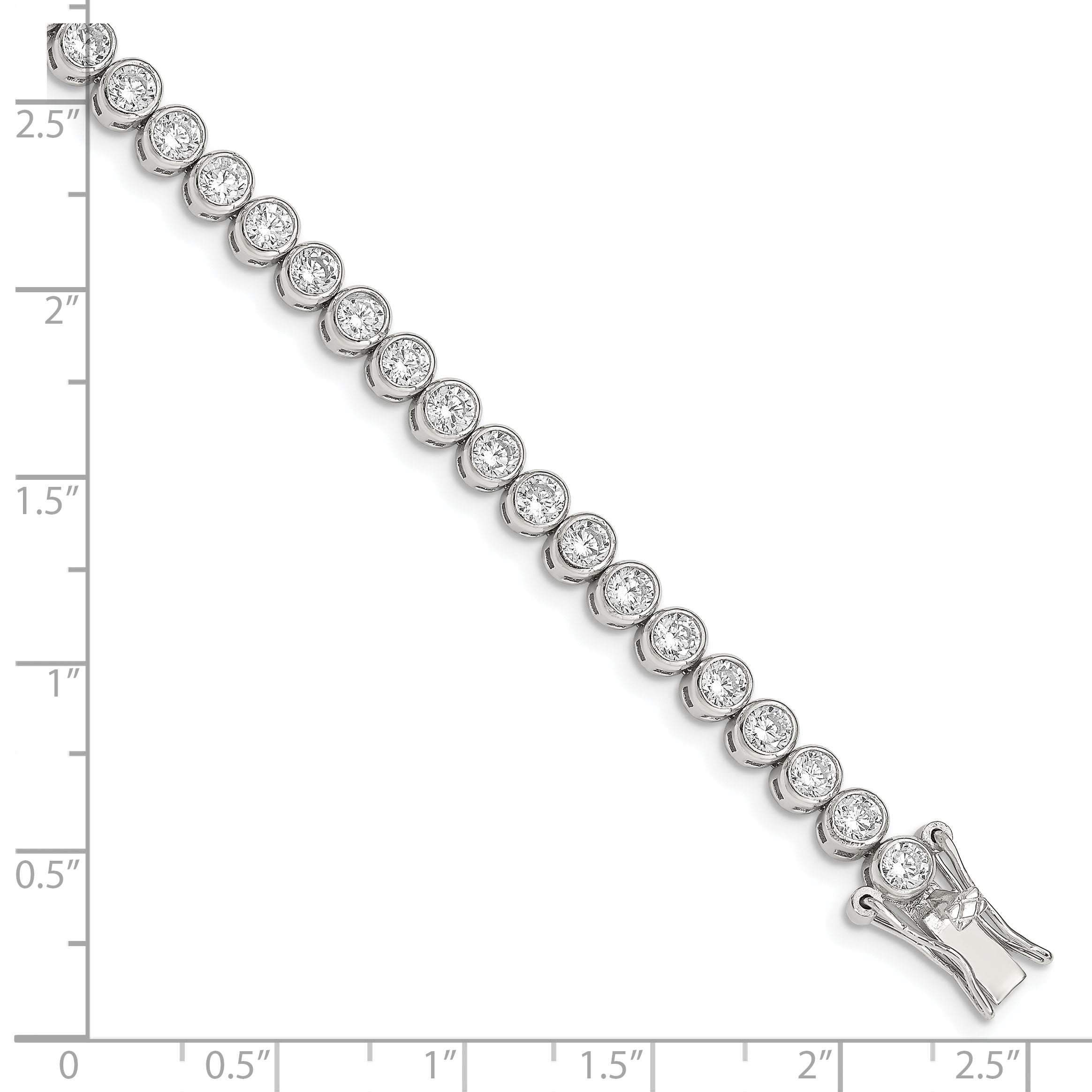 Sterling Silver Rhodium-plated CZ 7 inch Tennis Bracelet