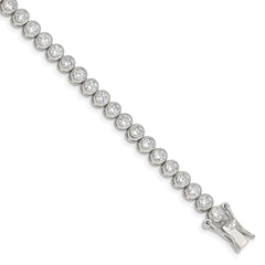 Sterling Silver Rhodium-plated CZ 7 inch Tennis Bracelet