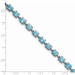 Sterling Silver Rhodium-plated Blue Topaz 6.5in Bracelet