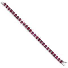 Sterling Silver Rhodium-plated Ruby Bracelet