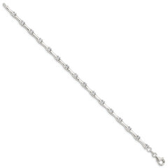 Sterling Silver CZ Fancy Polished Bracelet