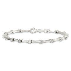 Sterling Silver CZ Fancy Polished Bracelet