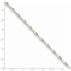 Sterling Silver CZ Fancy Polished Bracelet