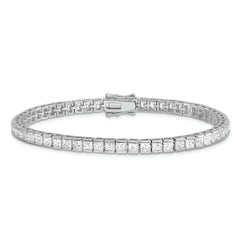 Sterling Silver Rhodium-plated CZ Tennis Bracelet