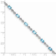 Sterling Silver Rhodium-plated Blue Topaz Bracelet