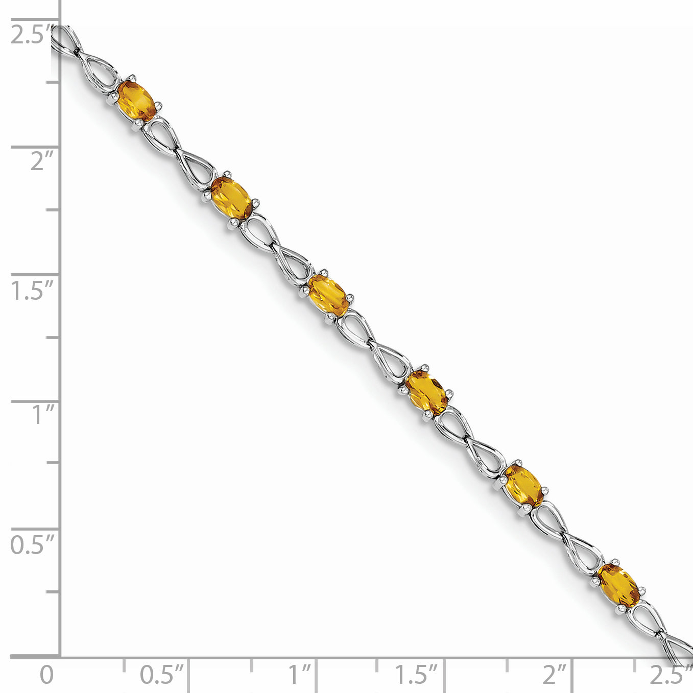 Sterling Silver Rhodium-plated Citrine Bracelet