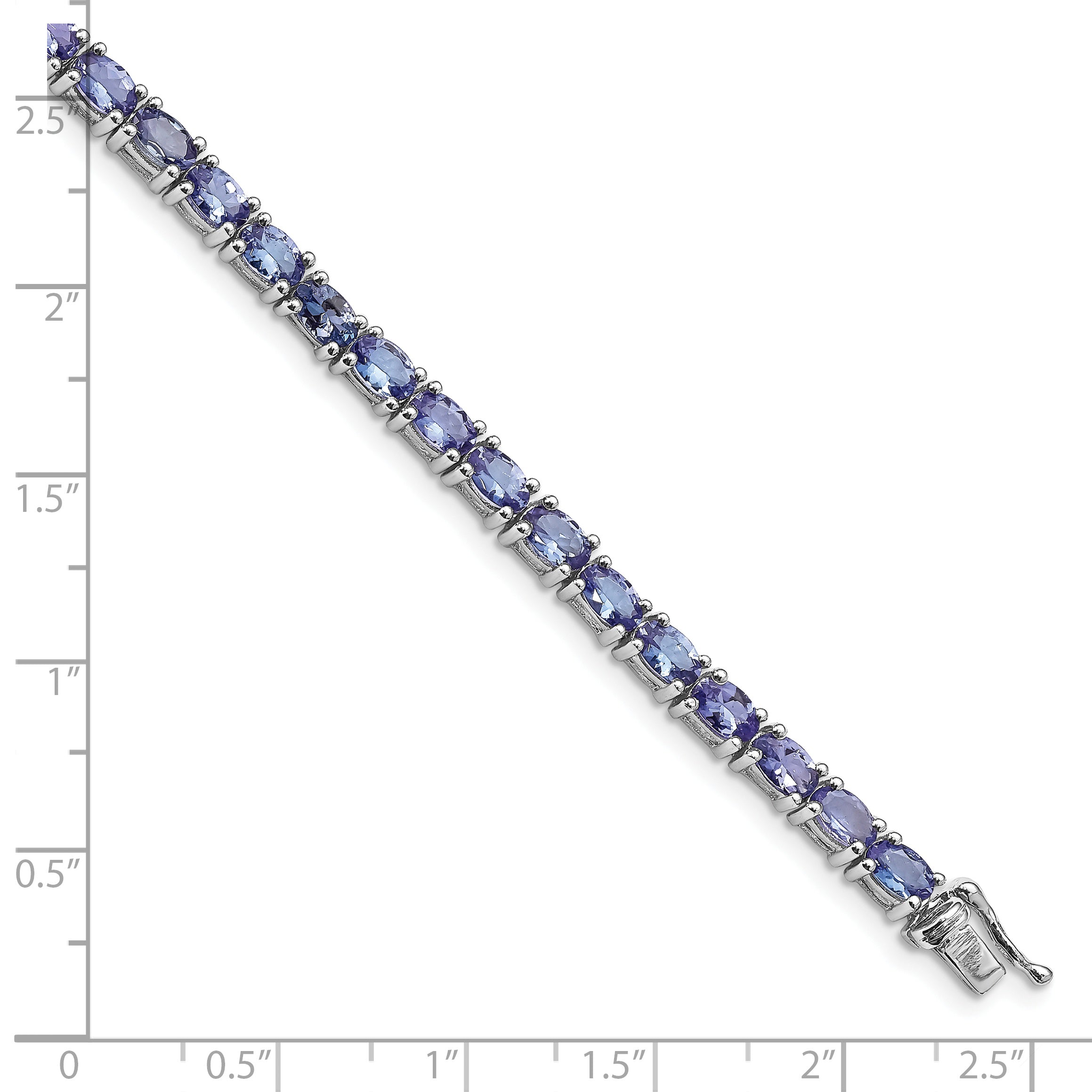 Sterling Silver Rhodium-plated Tanzanite Bracelet