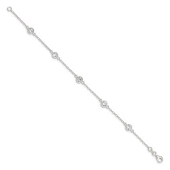 Sterling Silver Polished CZ Bracelet