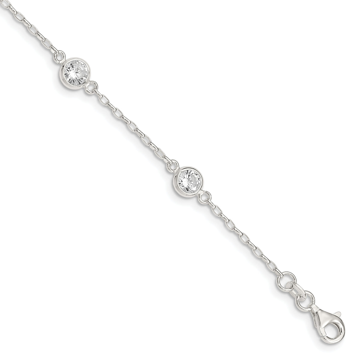 Sterling Silver Polished CZ Bracelet