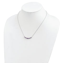 Sterling Silver Rhodium-plated Amethyst Pendant w/Necklace