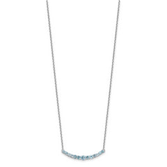 Sterling Silver Rhodium-plated Blue Topaz Pendant w/Necklace