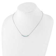 Sterling Silver Rhodium-plated Blue Topaz Pendant w/Necklace