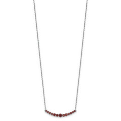 Sterling Silver Rhodium-plated Garnet Pendant w/Necklace