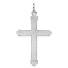 Sterling Silver Rh-plt Laser Designed CroSterling Silver Rh-plt Charm