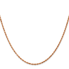 14K Rose Gold 16 inch 1.8mm Diamond-cut Man Made Rope with Lobster Clasp Chain