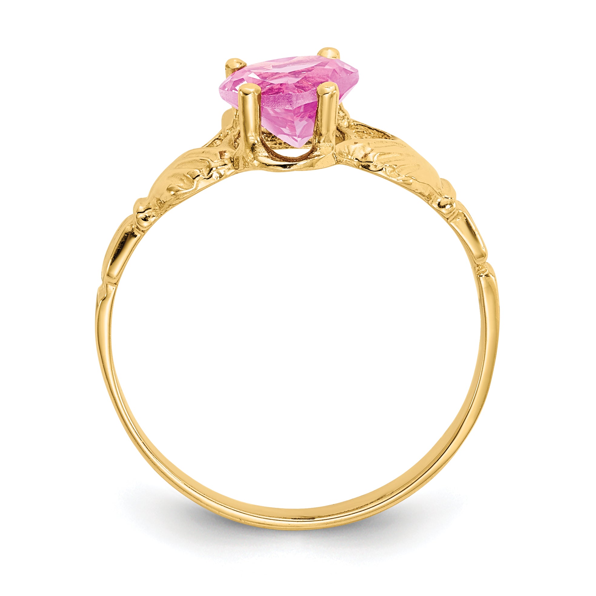 14k October CZ Birthstone Claddagh Ring