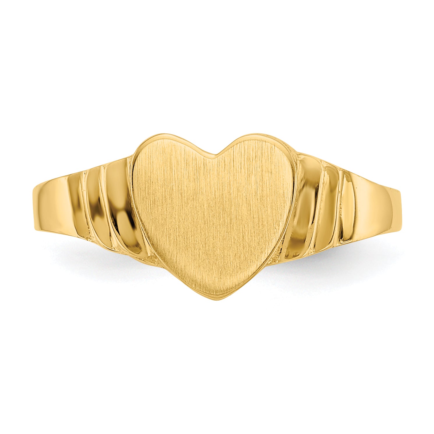 14K Satin Baby Heart Signet Ring