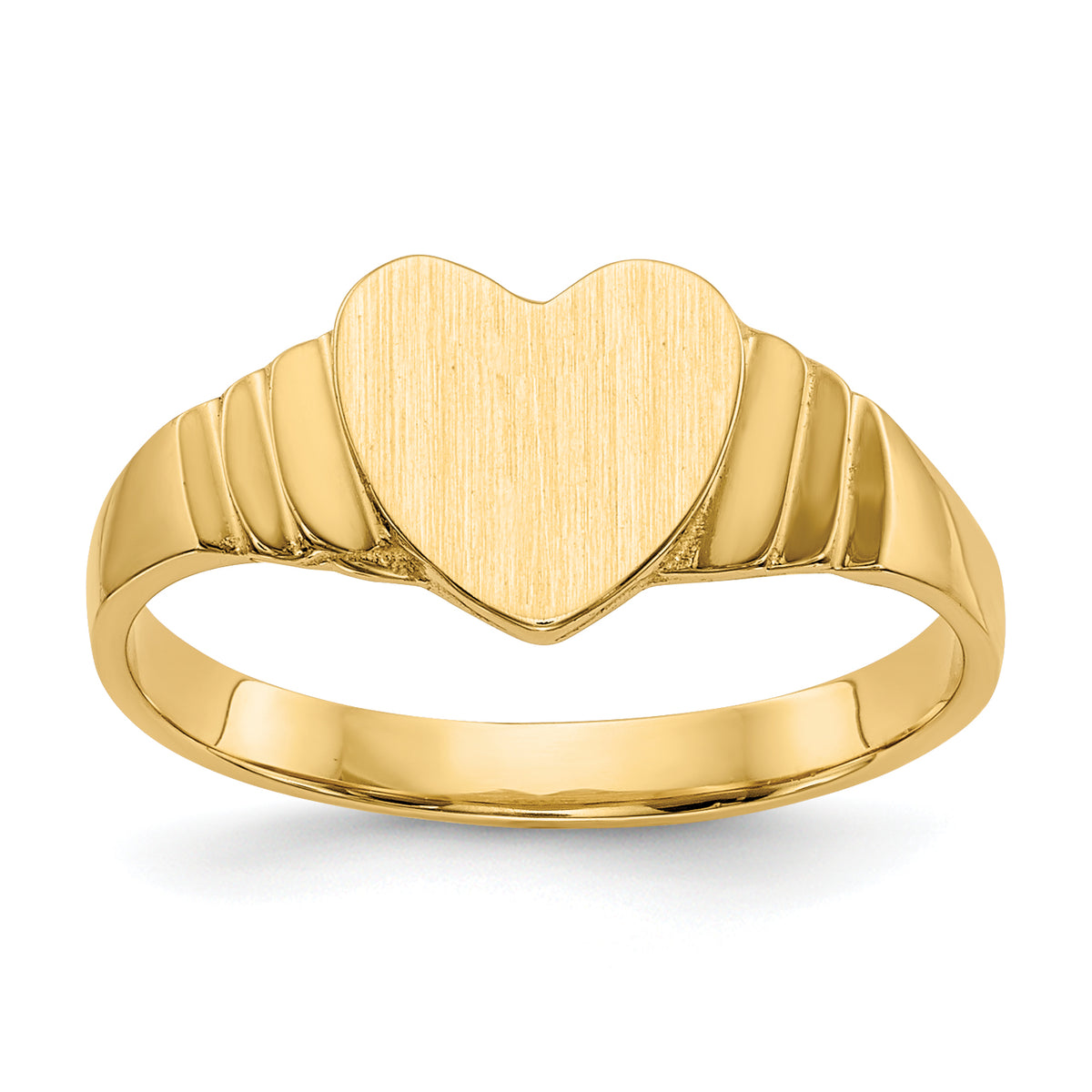 14K Satin Baby Heart Signet Ring