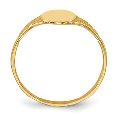 14K Oval Polished Child Signet Ring