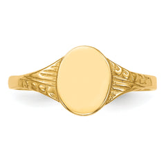 14K Oval Polished Child Signet Ring