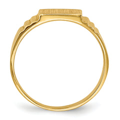 14K Rectangular Satin Baby Signet Ring