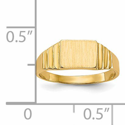 14K Rectangular Satin Baby Signet Ring