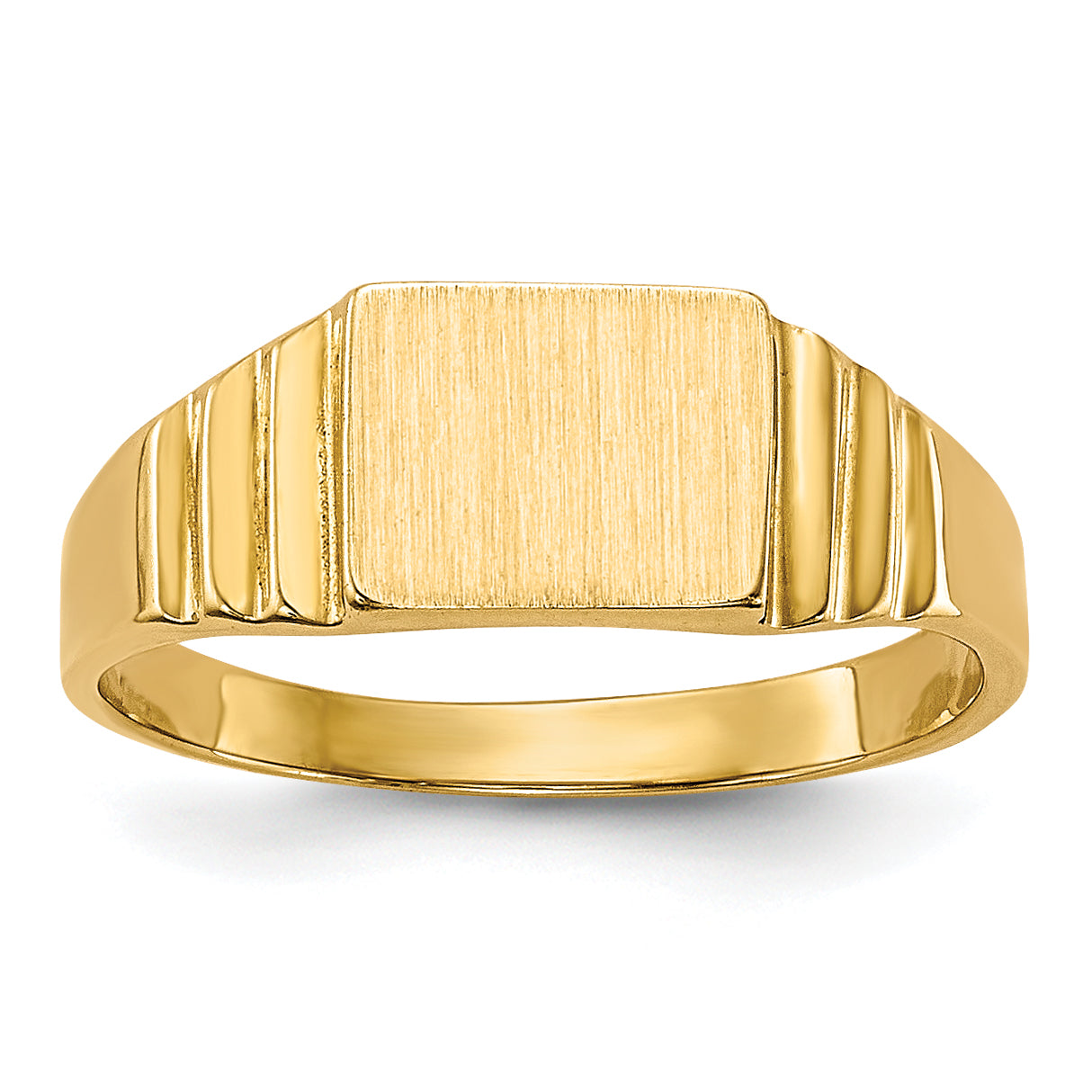 14K Rectangular Satin Baby Signet Ring