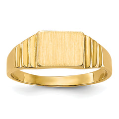 14K Rectangular Satin Baby Signet Ring