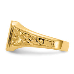 14K Square Polished Baby Signet Ring