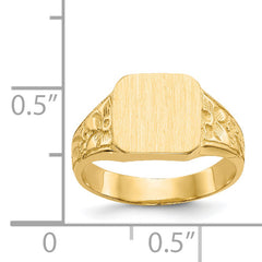 14K Square Polished Baby Signet Ring