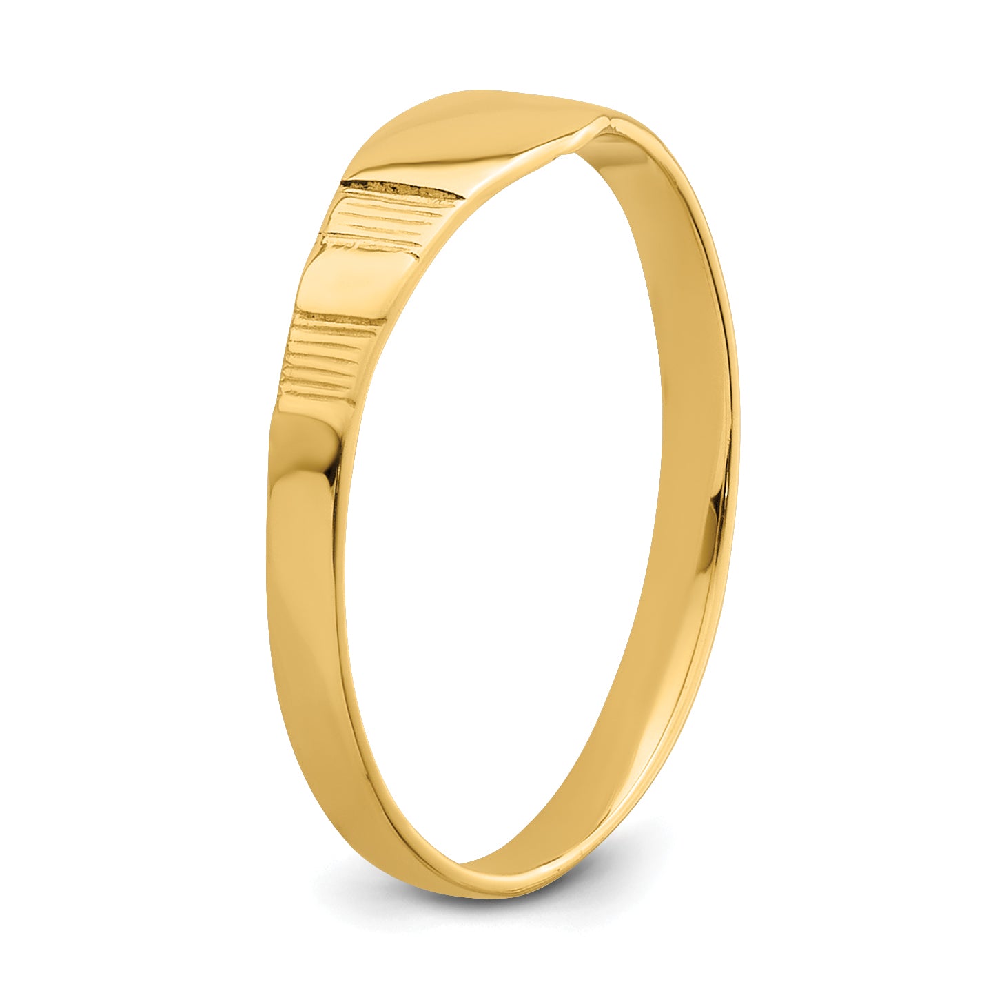 14K Polished Square Baby Signet Ring