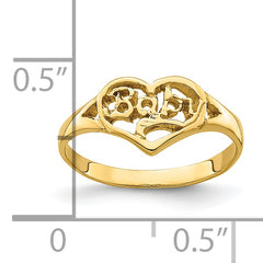 14K BABY Cut-out Heart Ring