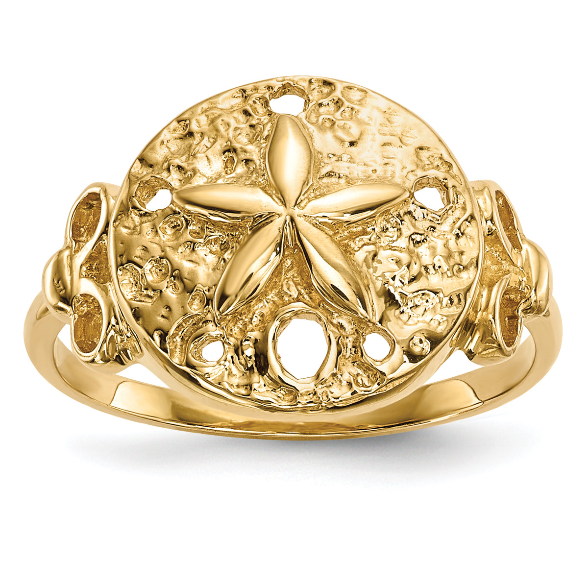 14K Polished Sand Dollar Ring