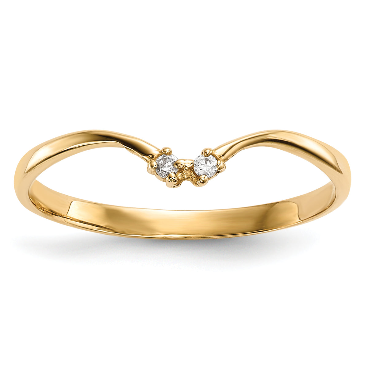 14k 2-stone CZ Wrap Ring