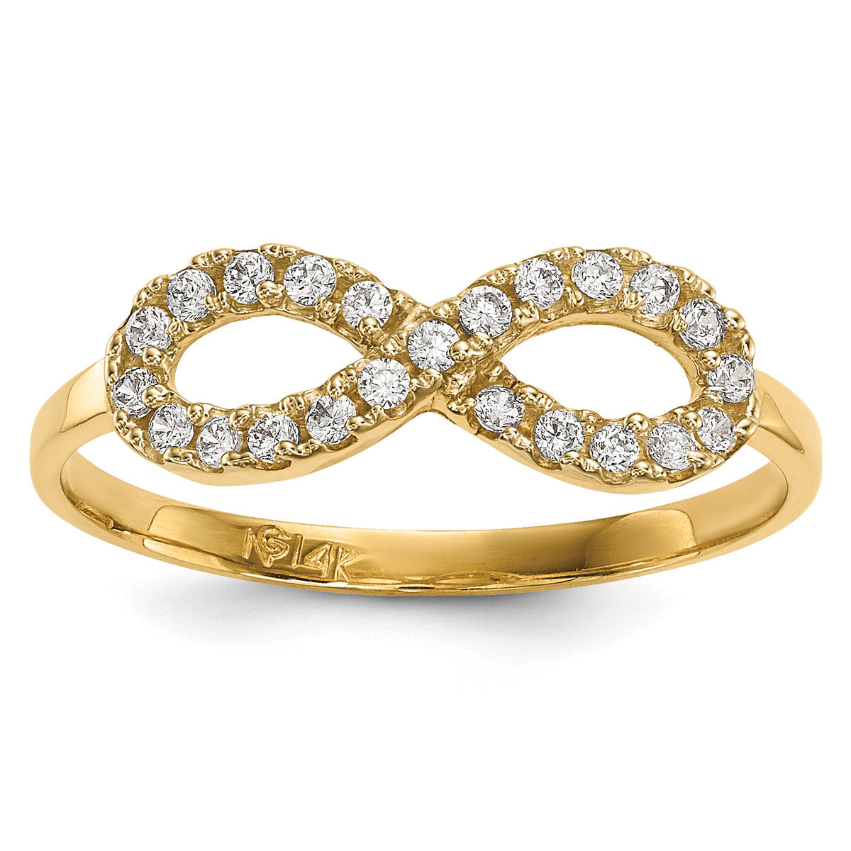 14k CZ Infinity Symbol Ring