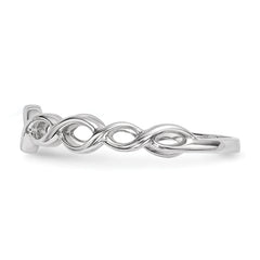 14k White Gold Polished Twisted Loops Ring