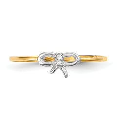 14k WithRhodium CZ Bow Ring