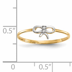 14k WithRhodium CZ Bow Ring