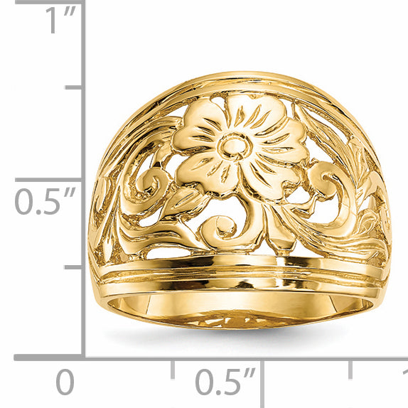 14k Polished Floral Ring