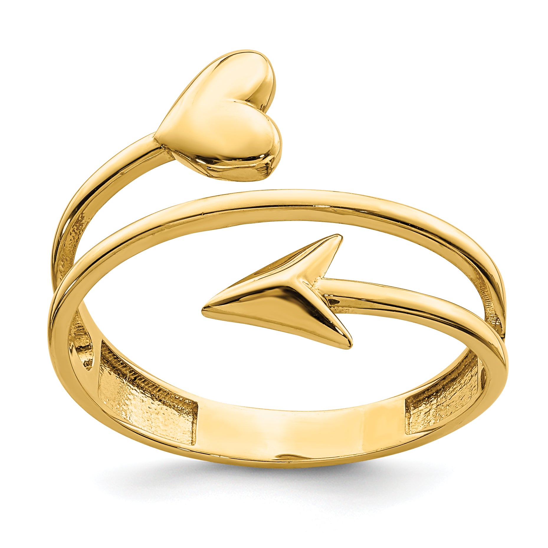 14K Heart and Arrow Ring