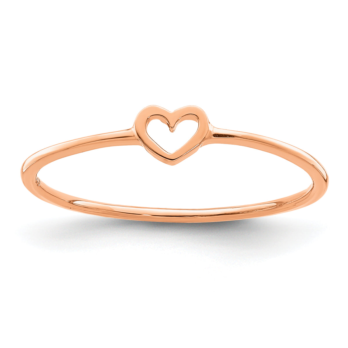 14K Rose Polished Heart Ring